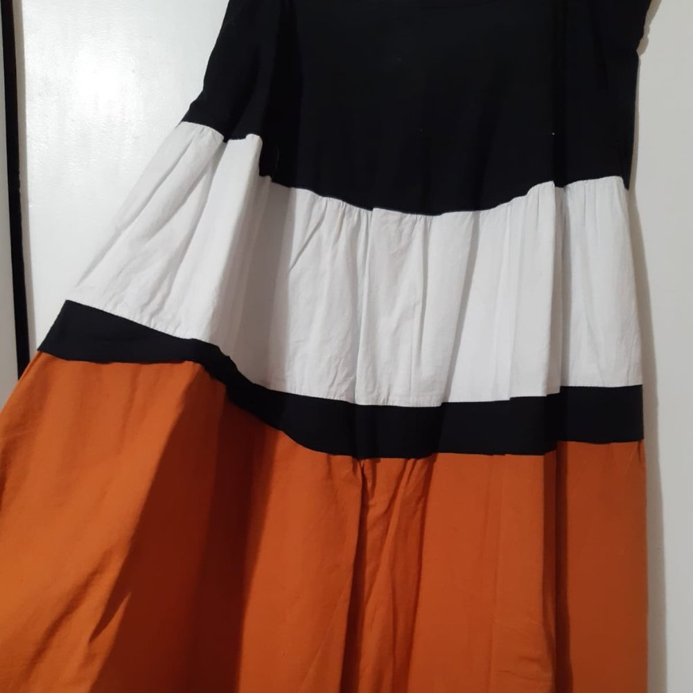 Gorgeous and Bold cotton tiered Midi Skirt